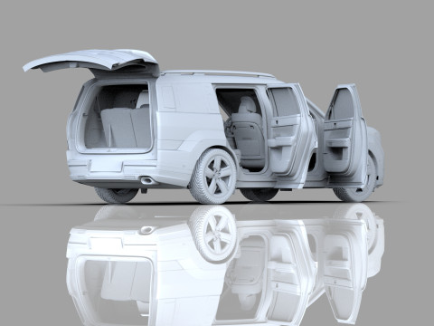 Hyundai Santa Fe Hybrid 2024 HQ interior 3D मॉडल