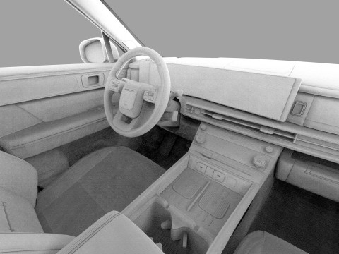 Hyundai Santa Fe Hybrid 2024 HQ interior 3D मॉडल