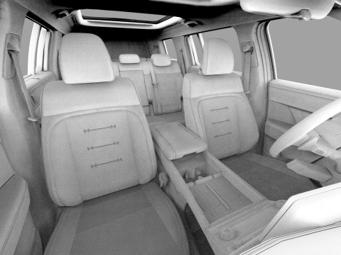 Hyundai Santa Fe Hybrid 2024 HQ interior 3D मॉडल