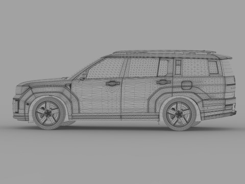 Hyundai Santa Fe Hybrid 2024 HQ interior 3D मॉडल