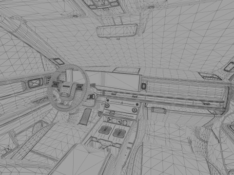Hyundai Santa Fe Hybrid 2024 HQ interior 3D मॉडल