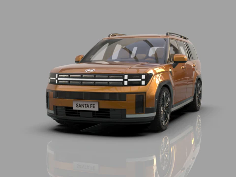 Hyundai Santa Fe Hybrid 2024 HQ interior 3D Model