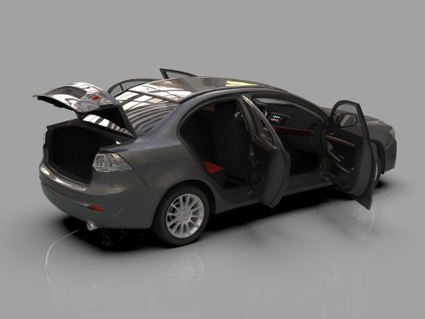 Mitsubishi Lancer Fortis TW-Spec 2013 HQ interior 3Dモデル