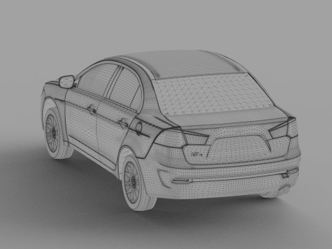 Mitsubishi Lancer Fortis TW-Spec 2013 HQ interior 3Dモデル
