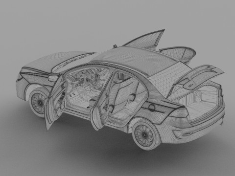 Mitsubishi Lancer Fortis TW-Spec 2013 HQ interior 3Dモデル