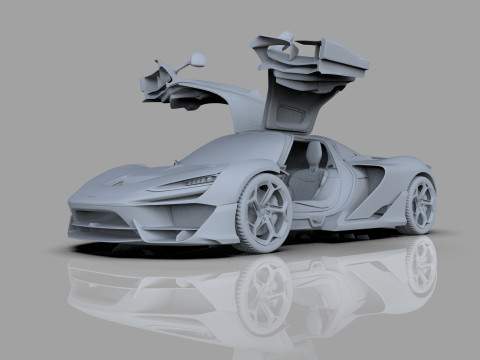 McLaren W1 2025 HQ interior 3D Модель