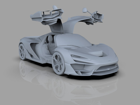 McLaren W1 2025 HQ interior 3D Модель