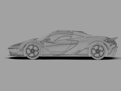 McLaren W1 2025 HQ interior 3D Model