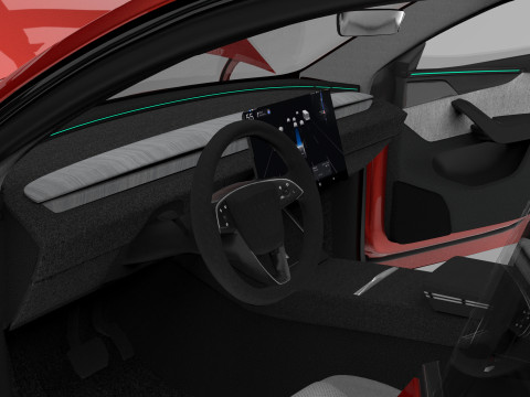 Tesla Model Y 2025 HQinterior Model 3D