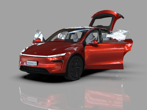 Tesla Model Y 2025 HQinterior Model 3D