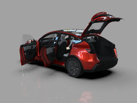 Tesla Model Y 2025 HQinterior Model 3D