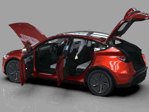 Tesla Model Y 2025 HQinterior 3D Model