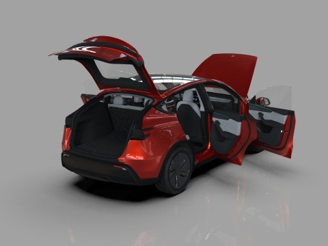 Tesla Model Y 2025 HQinterior Model 3D