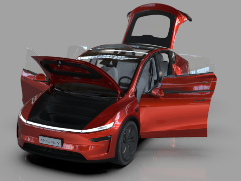 Tesla Model Y 2025 HQinterior Model 3D