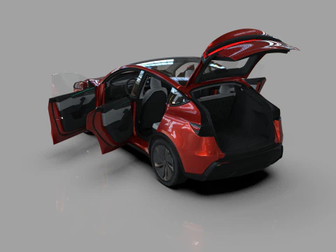 Tesla Model Y 2025 HQinterior 3D Model