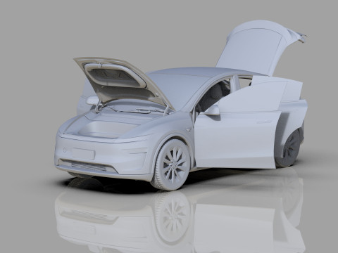 Tesla Model Y 2025 HQinterior Model 3D