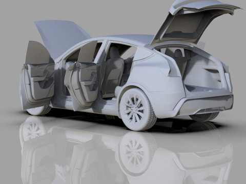 Tesla Model Y 2025 HQinterior Model 3D