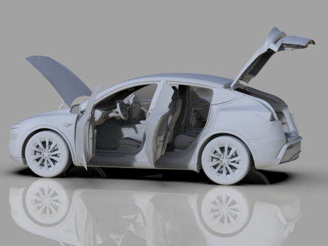 Tesla Model Y 2025 HQinterior Model 3D