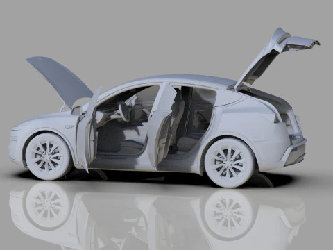 Tesla Model Y 2025 HQinterior 3D Model