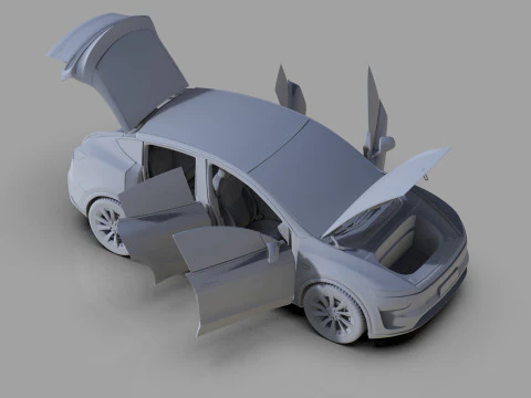 Tesla Model Y 2025 HQinterior 3D Model
