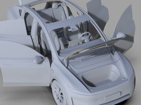 Tesla Model Y 2025 HQinterior 3D Model