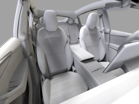 Tesla Model Y 2025 HQinterior 3D Model