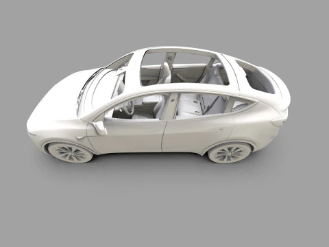 Tesla Model Y 2025 HQinterior 3D Model