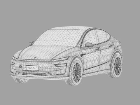 Tesla Model Y 2025 HQinterior 3D Model