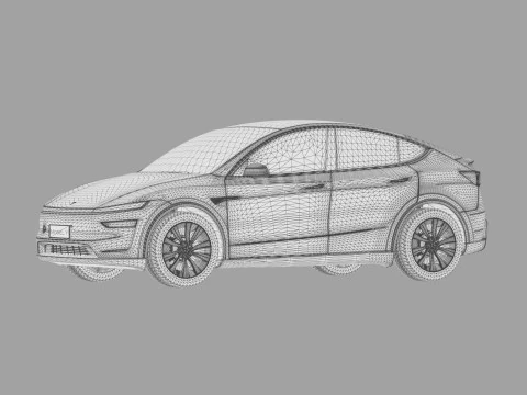 Tesla Model Y 2025 HQinterior 3D Model