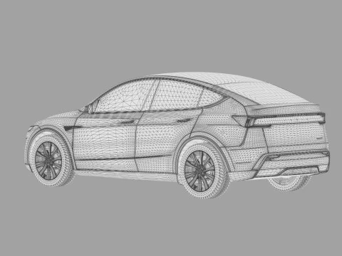 Tesla Model Y 2025 HQinterior 3D Model
