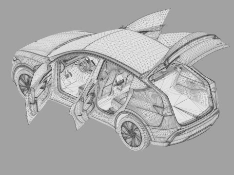 Tesla Model Y 2025 HQinterior Model 3D