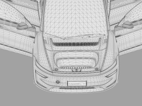 Tesla Model Y 2025 HQinterior Model 3D