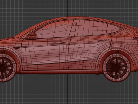 Tesla Model Y 2025 HQinterior 3D Model