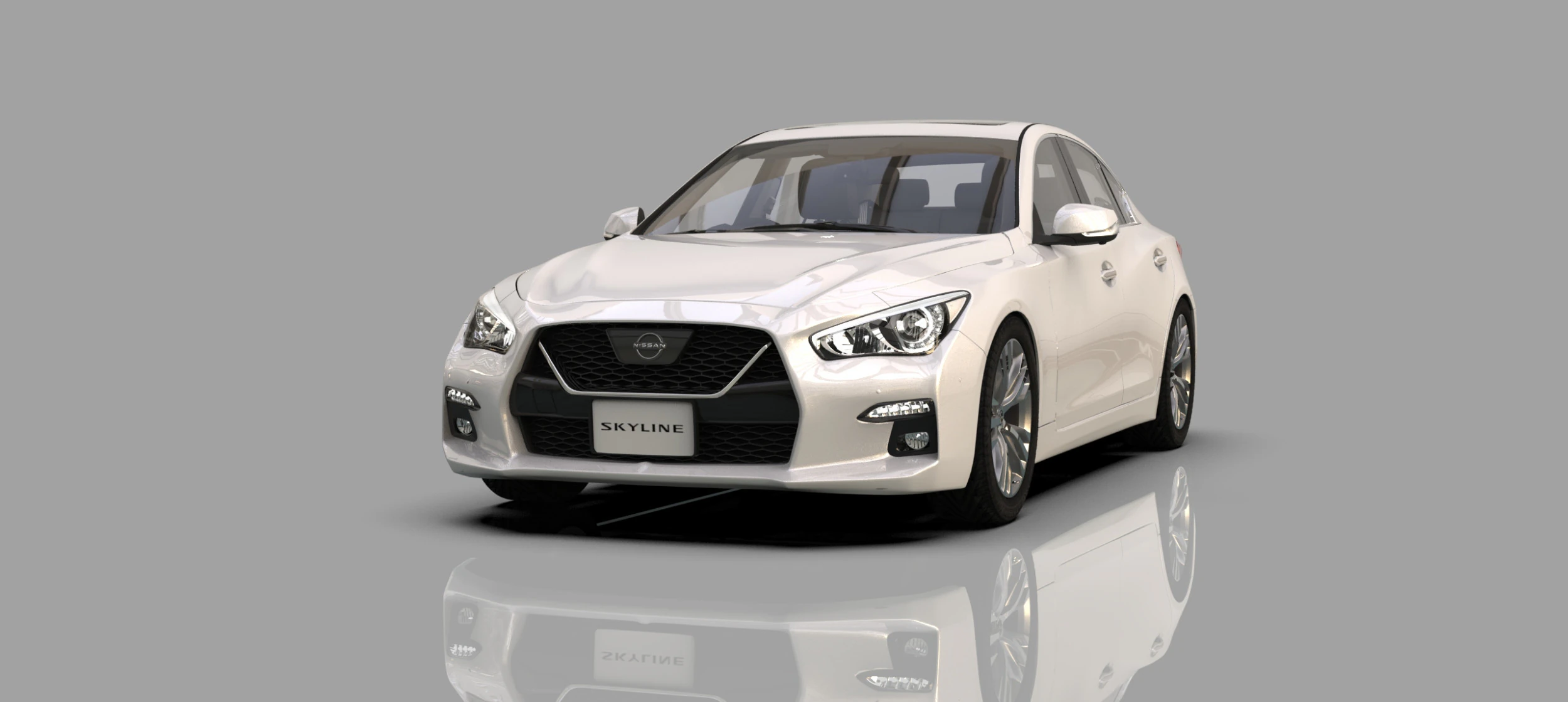 Nissan Skyline RV37 2020 HQ interior 3D Model .c4d .max .obj .3ds .fbx .stl .blend 