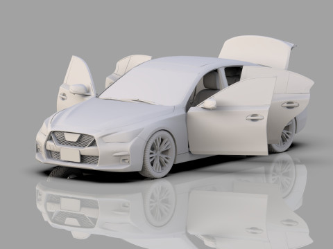 Nissan Skyline RV37 2020 HQ interior 3D Model
