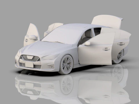 Nissan Skyline RV37 2020 HQ interior 3D Model