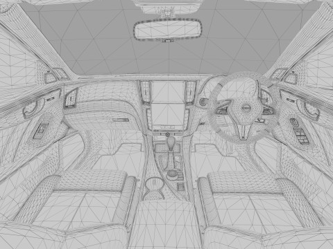Nissan Skyline RV37 2020 HQ interior 3D Model