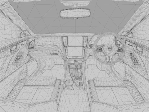 Nissan Skyline RV37 2020 HQ interior 3D Model