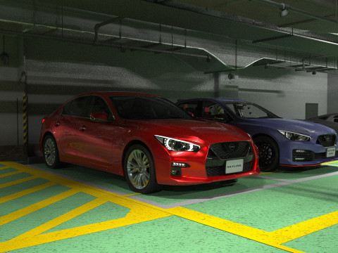 Nissan Skyline RV37 2020 HQ interior 3D Model