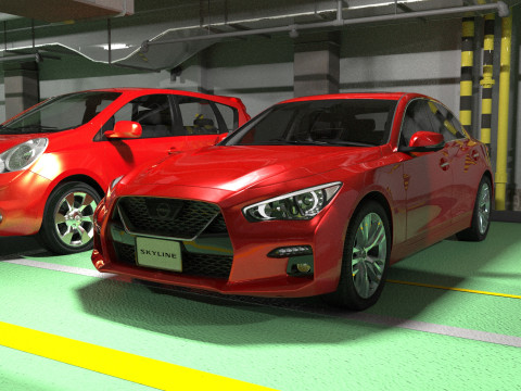 Nissan Skyline RV37 2020 HQ interior 3D Model