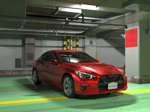 Nissan Skyline RV37 2020 HQ interior 3D Model