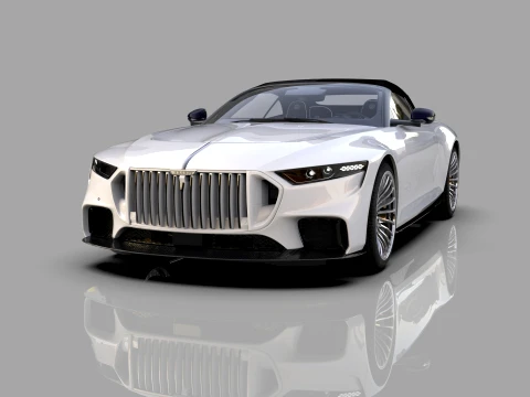 Brabus Bodo Cabriolet HQinterior Engine and trunk 3D Model