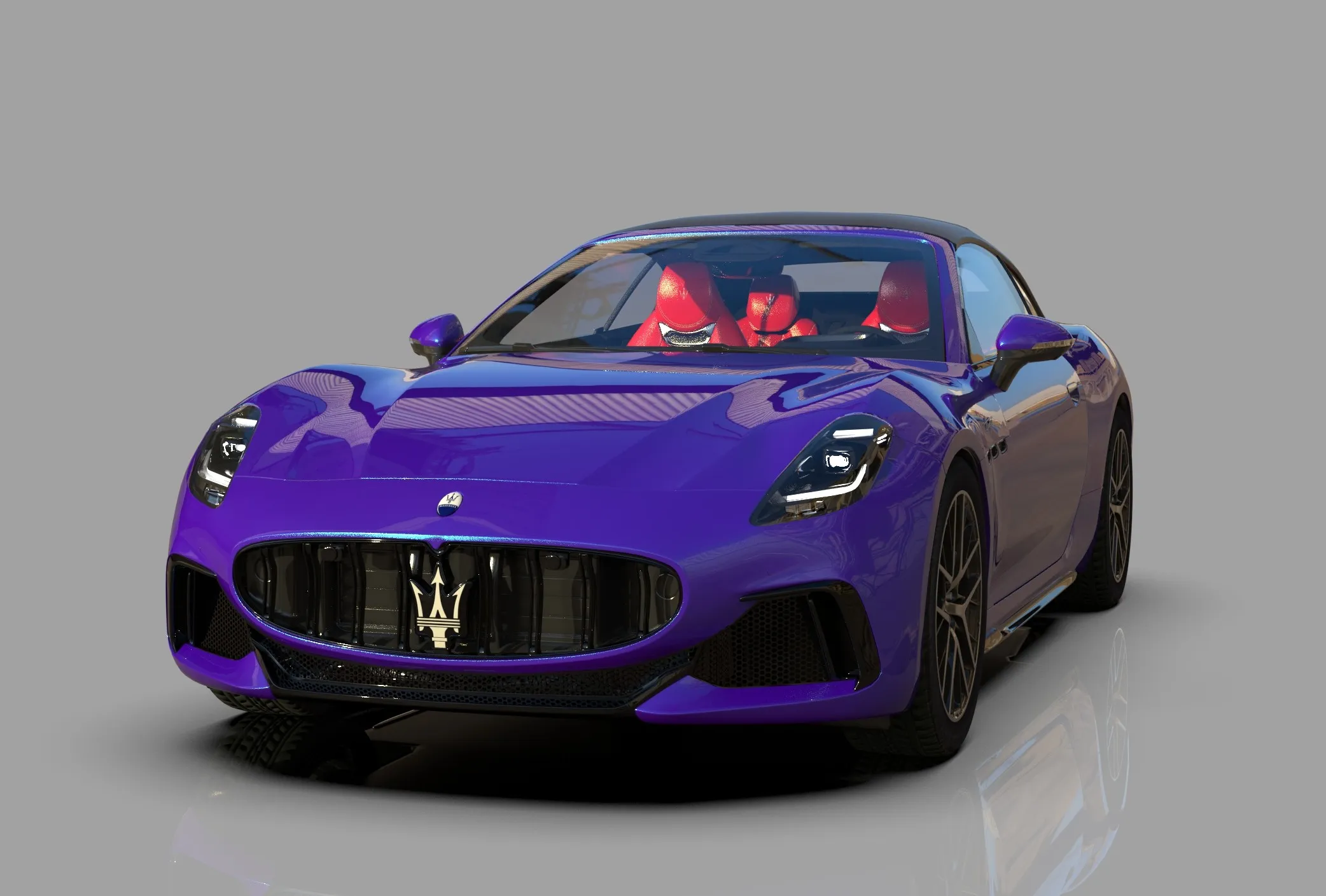 Maserati GranCabrio Trofeo 2023 HQinterior 3D Model .c4d .max .obj .3ds .fbx .stl .blend