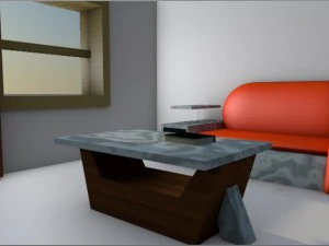 चीनी मिट्टी और ग्लास स्टैंड के साथ लाल सोफा रूसी में गलतियों के लिए क्षमा करें 3D मॉडल