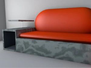 चीनी मिट्टी और ग्लास स्टैंड के साथ लाल सोफा रूसी में गलतियों के लिए क्षमा करें 3D मॉडल