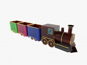 toy train and vagon 3D 모델