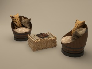 chair barrel 3D 模型
