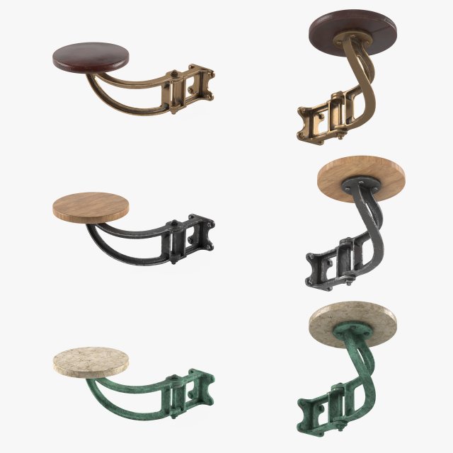 vintage bar stool 3D Model .c4d .max .obj .3ds .fbx .stl .blend 