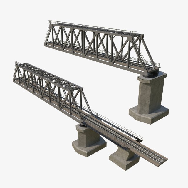 Railway bridge 3D Модель .c4d .max .obj .3ds .fbx .stl .blend