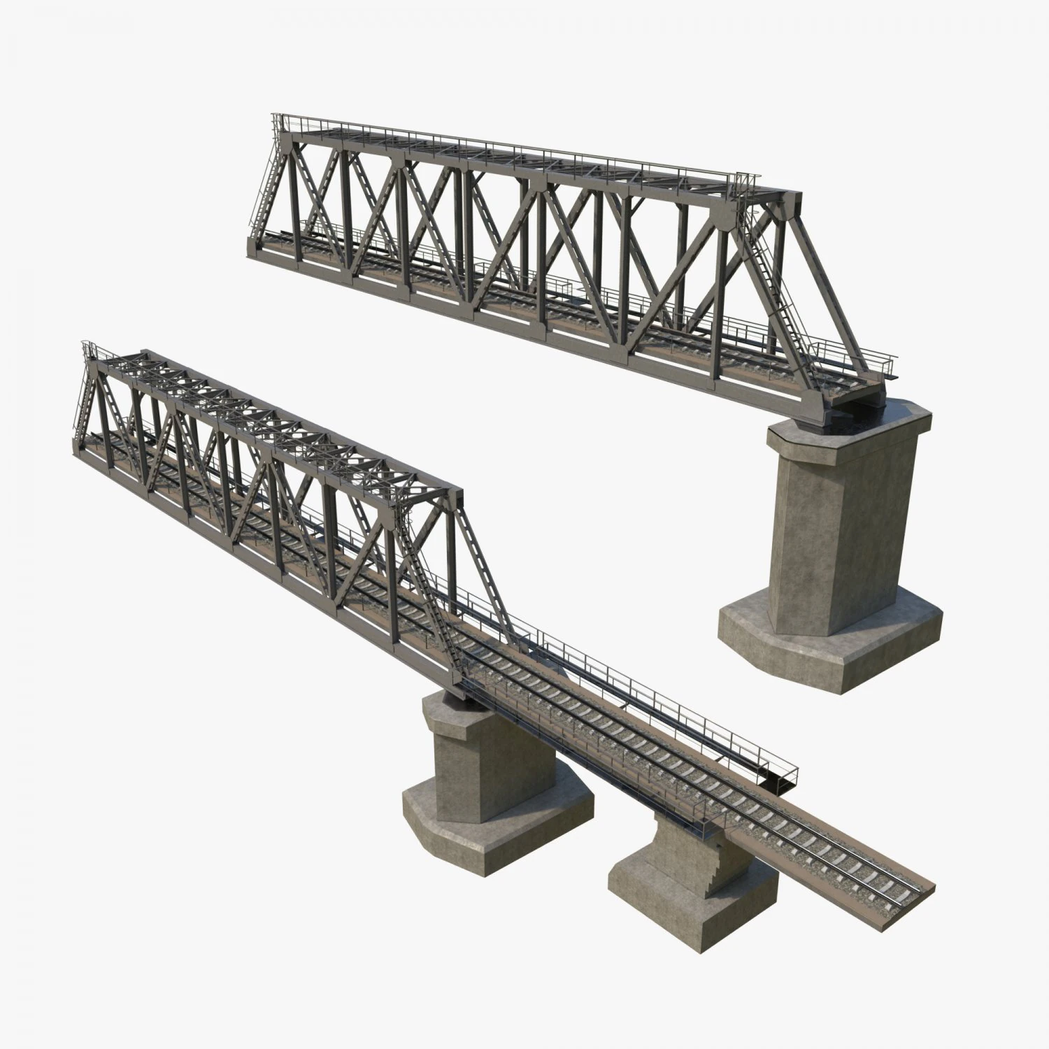 Railway bridge 3D Model .c4d .max .obj .3ds .fbx .stl .blend 